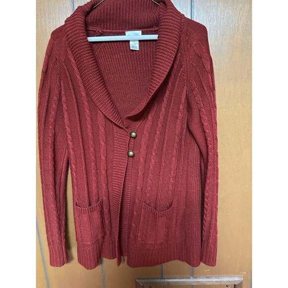 Motherhood Maternity Sz S Red Tunic sweater  With Collared Neck & Buttons - Picture 3 of 3